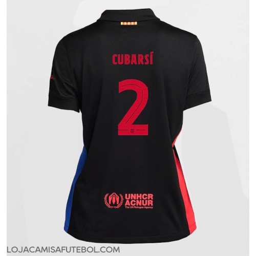 Camisa de Futebol Barcelona Pau Cubarsi #2 Equipamento Secundário Mulheres 2024-25 Manga Curta